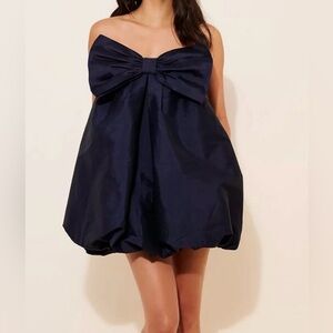 BHLDN Navy Mini Dress with Bow